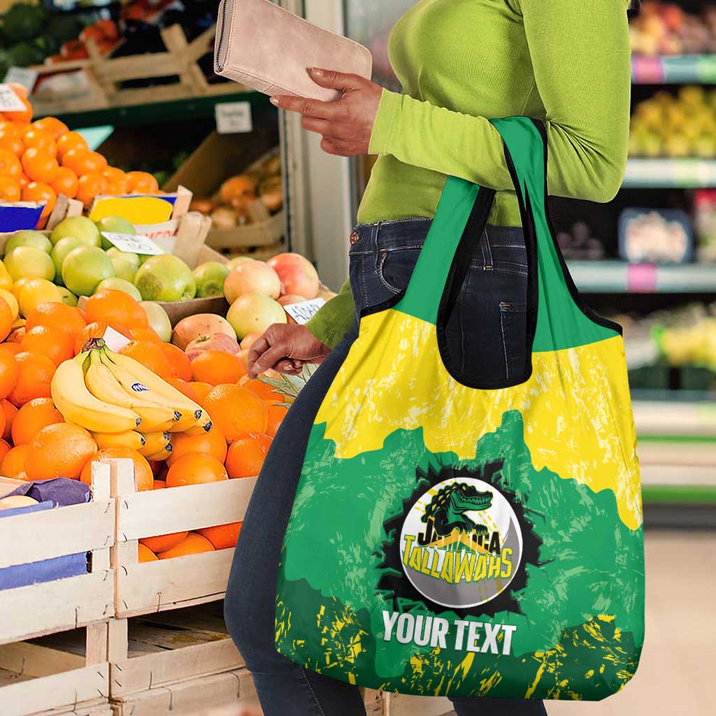 Custom Afro Jamaica Cricket Grocery Bag Go Champions Tallawahs Grunge Style