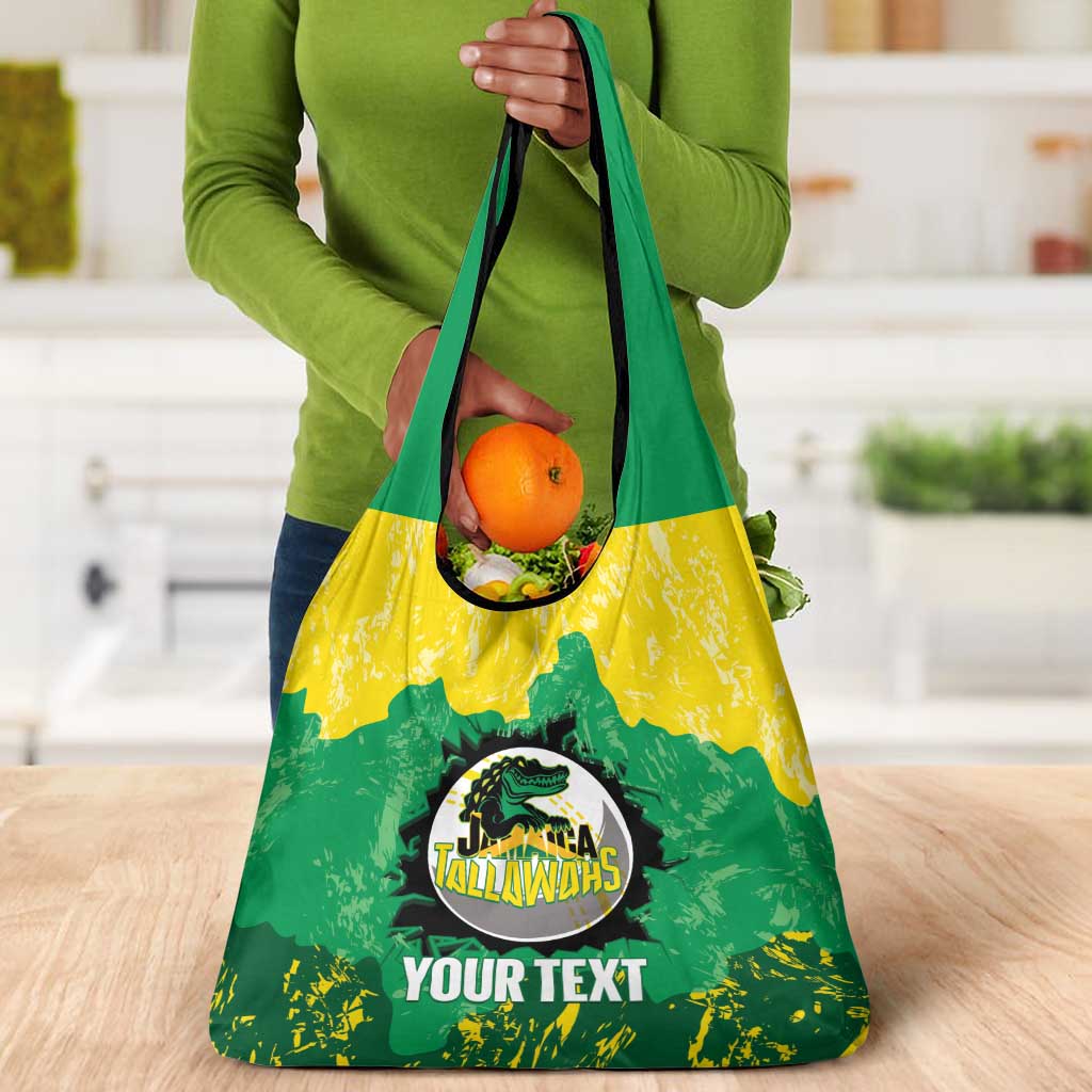 Custom Afro Jamaica Cricket Grocery Bag Go Champions Tallawahs Grunge Style