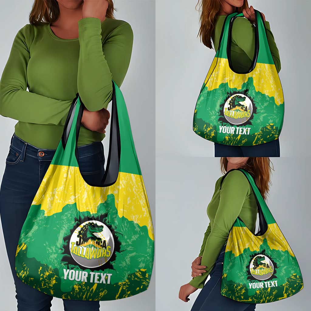 Custom Afro Jamaica Cricket Grocery Bag Go Champions Tallawahs Grunge Style