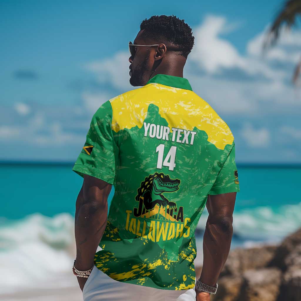 Custom Afro Jamaica Cricket Hawaiian Shirt Go Champions Tallawahs Grunge Style
