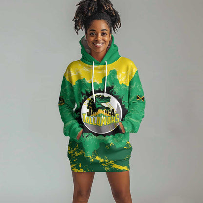 Custom Afro Jamaica Cricket Hoodie Dress Go Champions Tallawahs Grunge Style