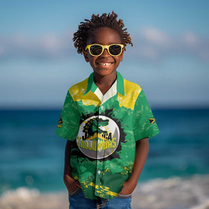 Custom Afro Jamaica Cricket Kid Hawaiian Shirt Go Champions Tallawahs Grunge Style