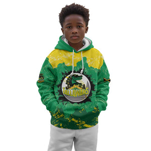 Custom Afro Jamaica Cricket Kid Hoodie Go Champions Tallawahs Grunge Style