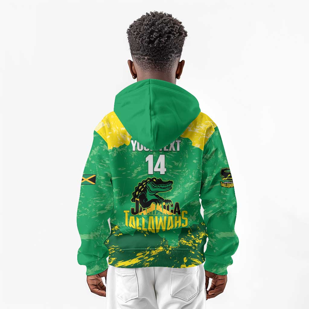 Custom Afro Jamaica Cricket Kid Hoodie Go Champions Tallawahs Grunge Style
