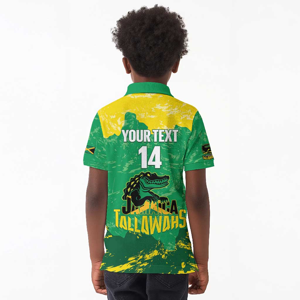 Custom Afro Jamaica Cricket Kid Polo Shirt Go Champions Tallawahs Grunge Style
