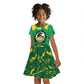 Custom Afro Jamaica Cricket Kid Short Sleeve Dress Go Champions Tallawahs Grunge Style