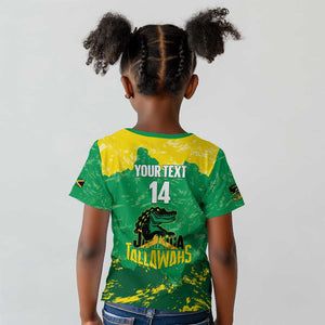 Custom Afro Jamaica Cricket Kid T shirt Go Champions Tallawahs Grunge Style