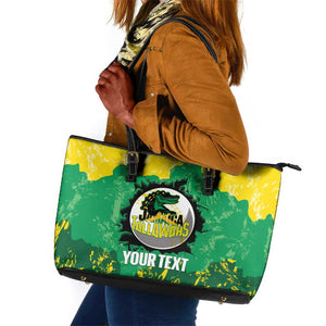 Custom Afro Jamaica Cricket Leather Tote Bag Go Champions Tallawahs Grunge Style