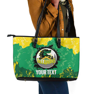 Custom Afro Jamaica Cricket Leather Tote Bag Go Champions Tallawahs Grunge Style