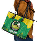 Custom Afro Jamaica Cricket Leather Tote Bag Go Champions Tallawahs Grunge Style