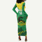 Custom Afro Jamaica Cricket Long Sleeve Bodycon Dress Go Champions Tallawahs Grunge Style