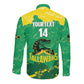 Custom Afro Jamaica Cricket Long Sleeve Button Shirt Go Champions Tallawahs Grunge Style