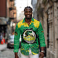 Custom Afro Jamaica Cricket Long Sleeve Button Shirt Go Champions Tallawahs Grunge Style