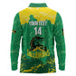 Custom Afro Jamaica Cricket Long Sleeve Polo Shirt Go Champions Tallawahs Grunge Style
