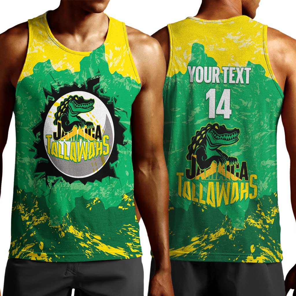 Custom Afro Jamaica Cricket Men Tank Top Go Champions Tallawahs Grunge Style