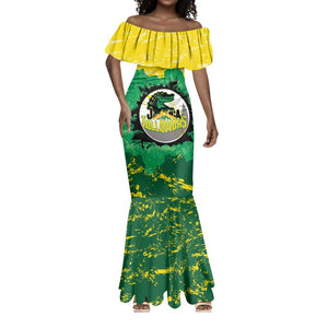 Custom Afro Jamaica Cricket Mermaid Dress Go Champions Tallawahs Grunge Style