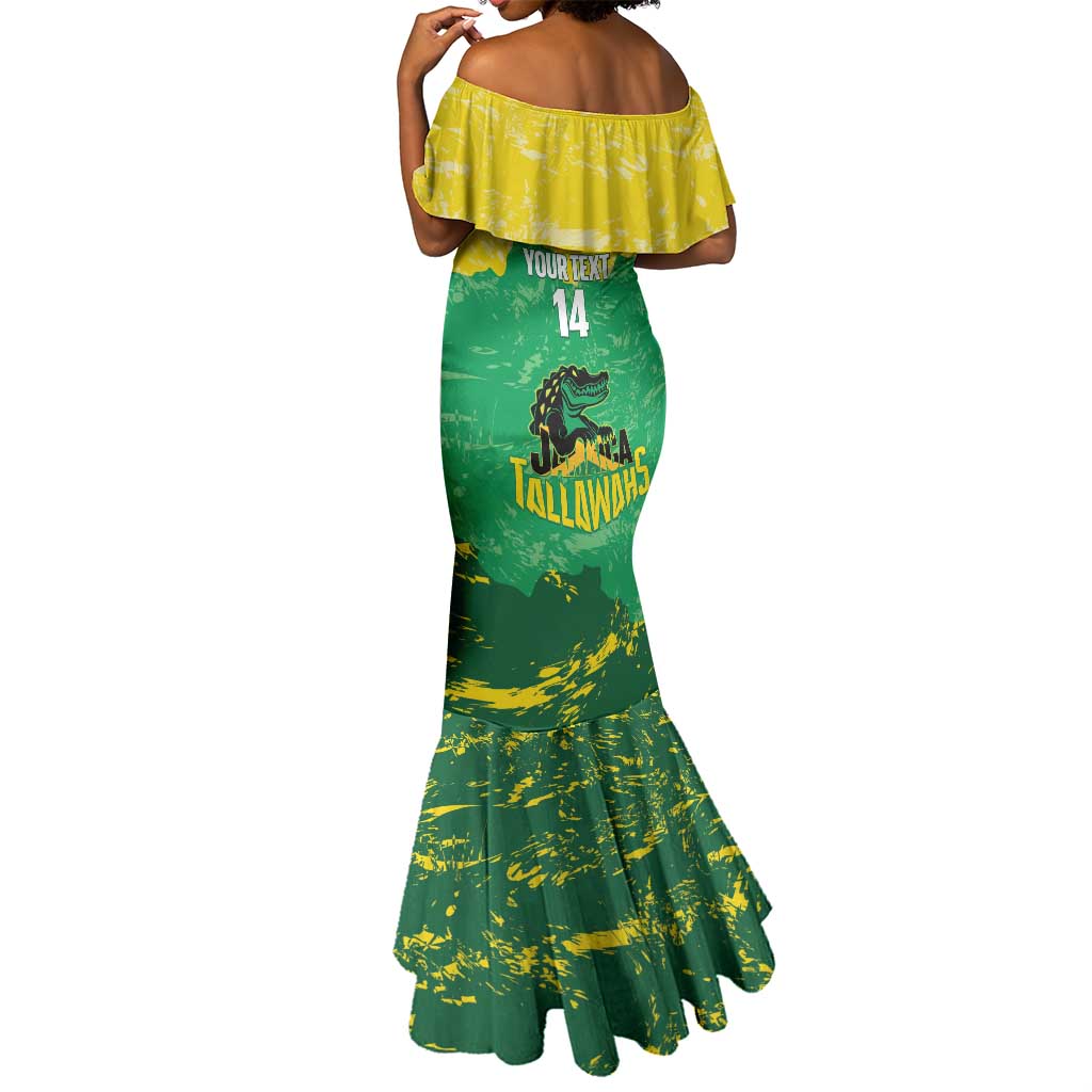 Custom Afro Jamaica Cricket Mermaid Dress Go Champions Tallawahs Grunge Style