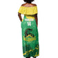 Custom Afro Jamaica Cricket Off Shoulder Maxi Dress Go Champions Tallawahs Grunge Style