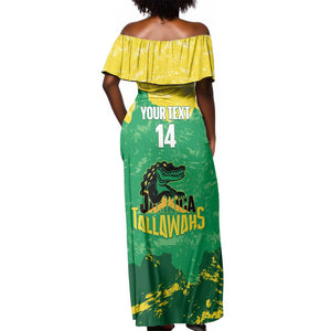 Custom Afro Jamaica Cricket Off Shoulder Maxi Dress Go Champions Tallawahs Grunge Style