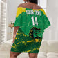 Custom Afro Jamaica Cricket Off Shoulder Short Dress Go Champions Tallawahs Grunge Style