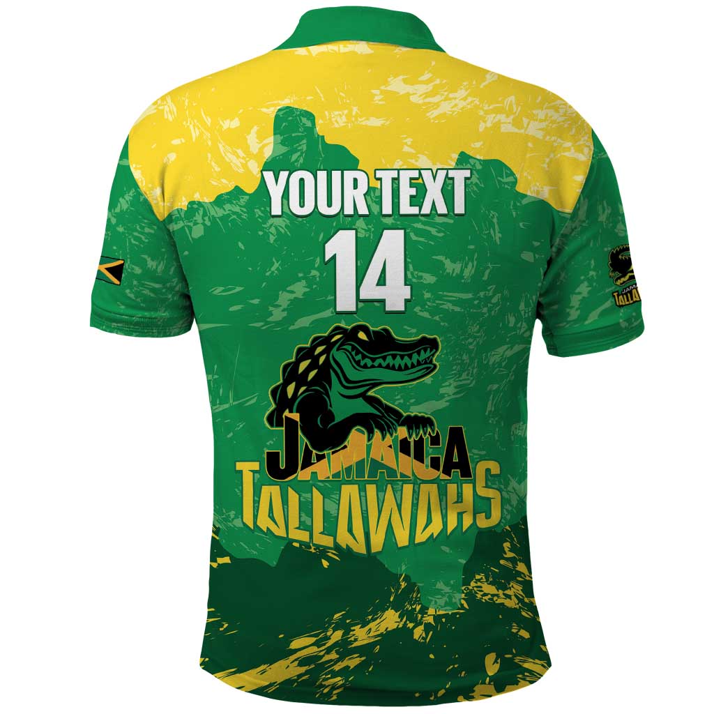 Custom Afro Jamaica Cricket Polo Shirt Go Champions Tallawahs Grunge Style