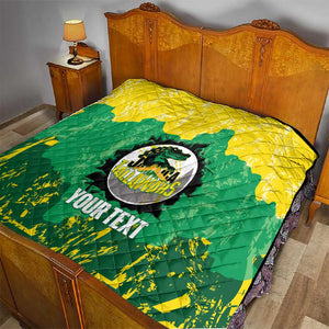 Custom Afro Jamaica Cricket Quilt Go Champions Tallawahs Grunge Style