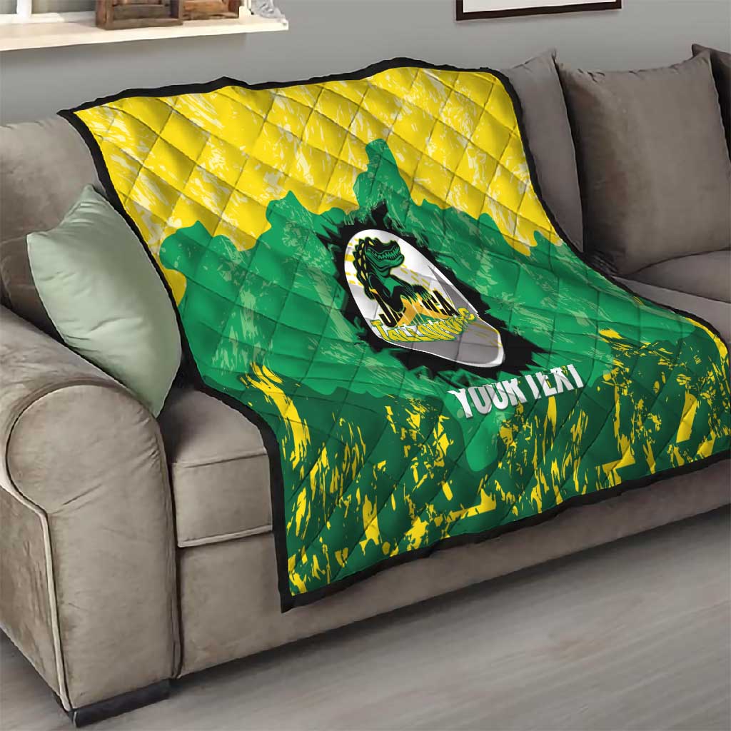 Custom Afro Jamaica Cricket Quilt Go Champions Tallawahs Grunge Style