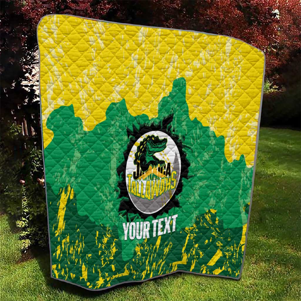 Custom Afro Jamaica Cricket Quilt Go Champions Tallawahs Grunge Style