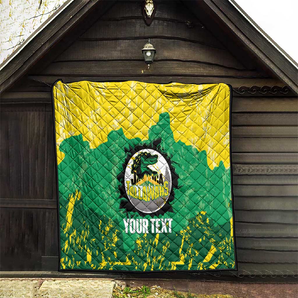 Custom Afro Jamaica Cricket Quilt Go Champions Tallawahs Grunge Style