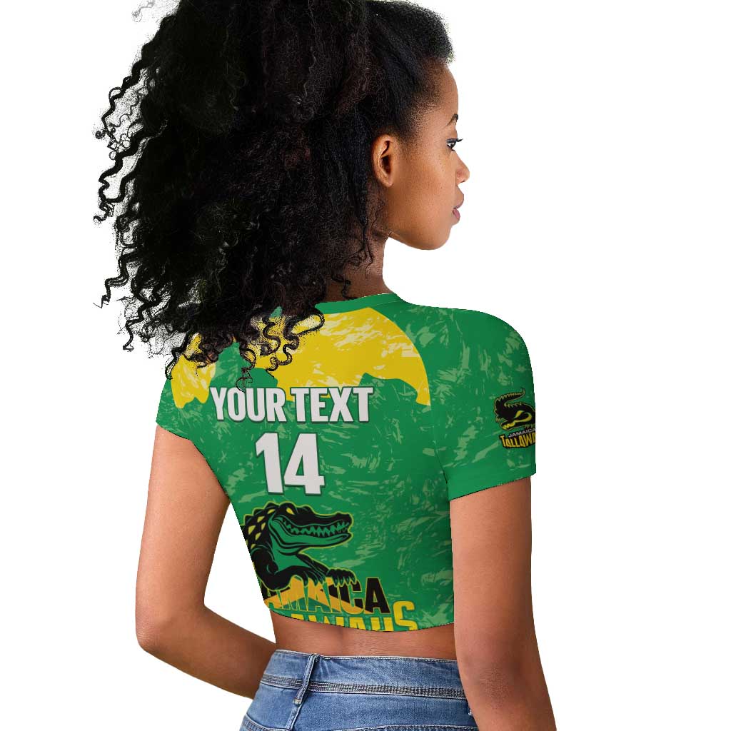 Custom Afro Jamaica Cricket Raglan Cropped T shirt Go Champions Tallawahs Grunge Style