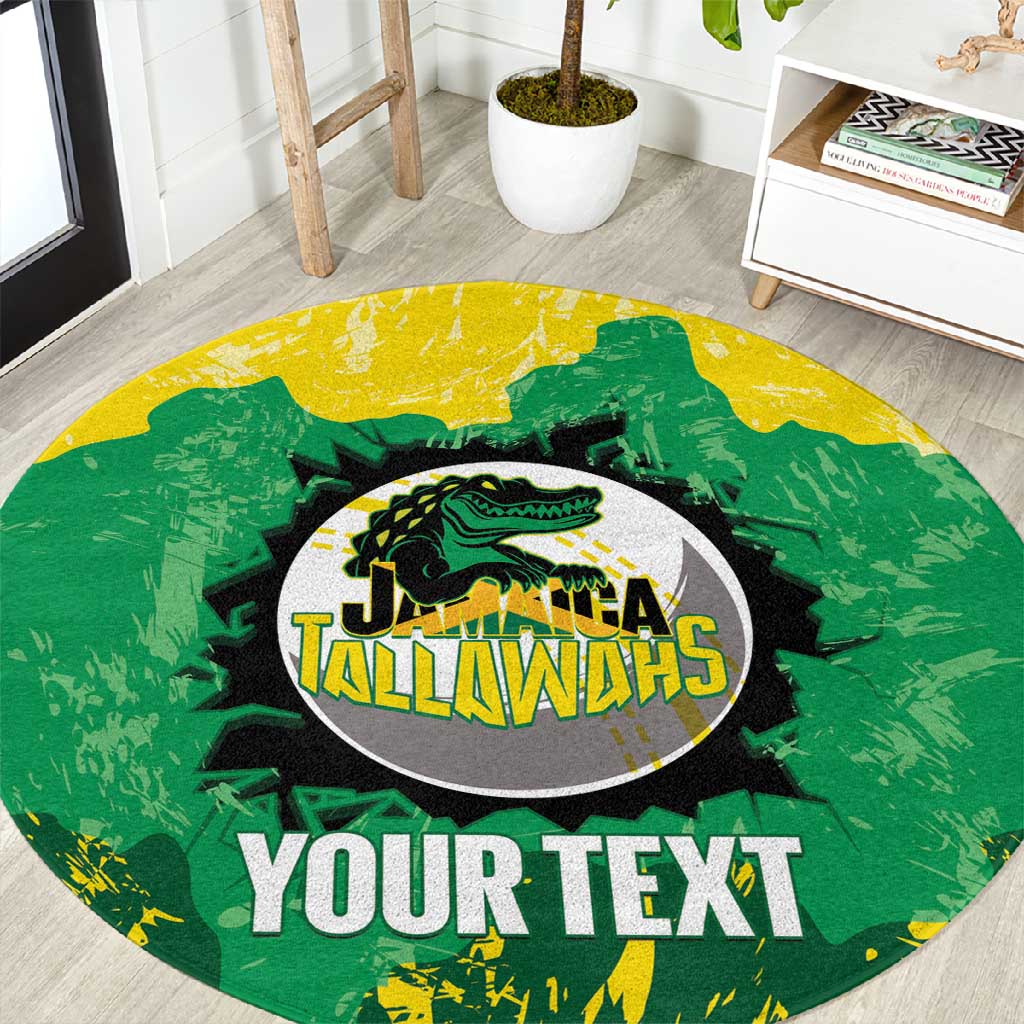 Custom Afro Jamaica Cricket Round Carpet Go Champions Tallawahs Grunge Style