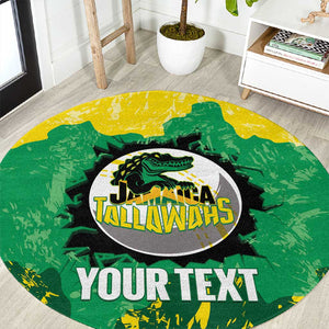 Custom Afro Jamaica Cricket Round Carpet Go Champions Tallawahs Grunge Style