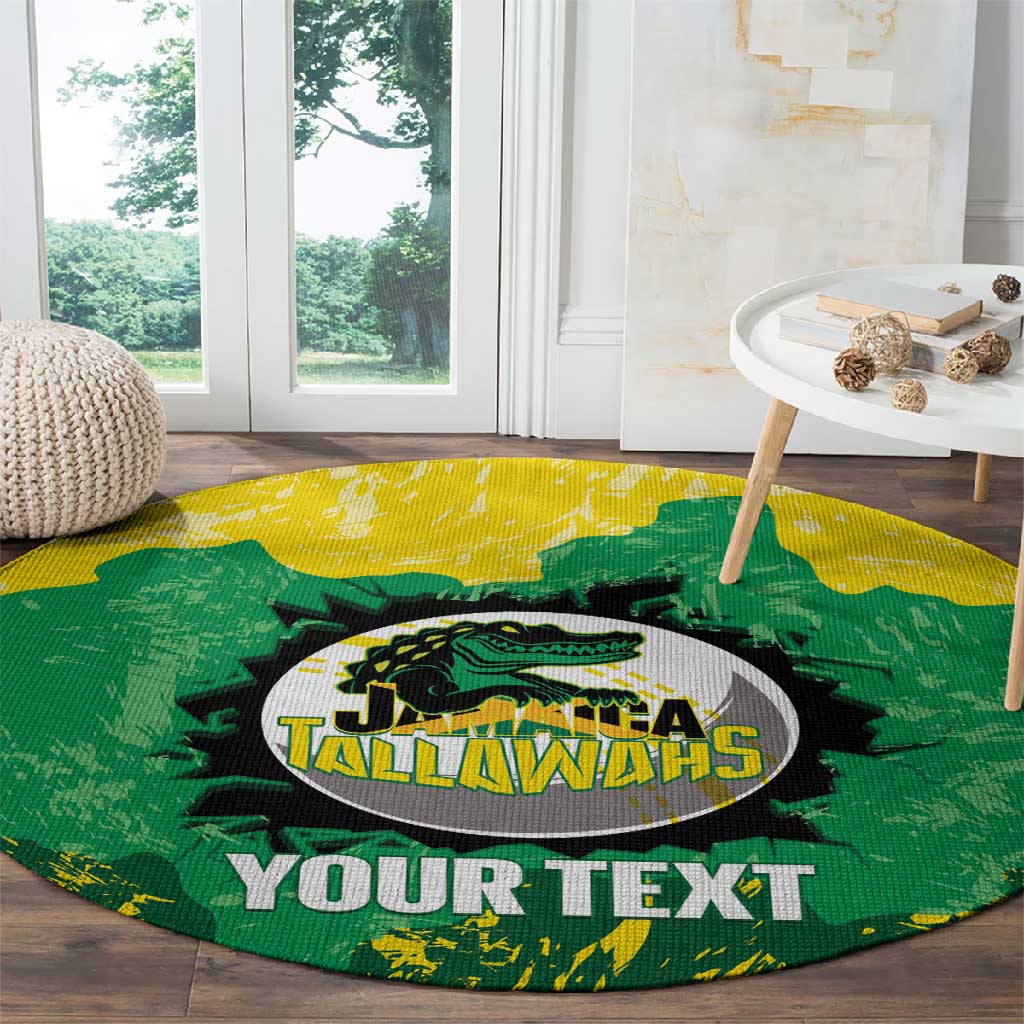 Custom Afro Jamaica Cricket Round Carpet Go Champions Tallawahs Grunge Style