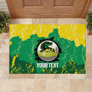Custom Afro Jamaica Cricket Rubber Doormat Go Champions Tallawahs Grunge Style