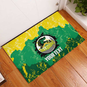 Custom Afro Jamaica Cricket Rubber Doormat Go Champions Tallawahs Grunge Style