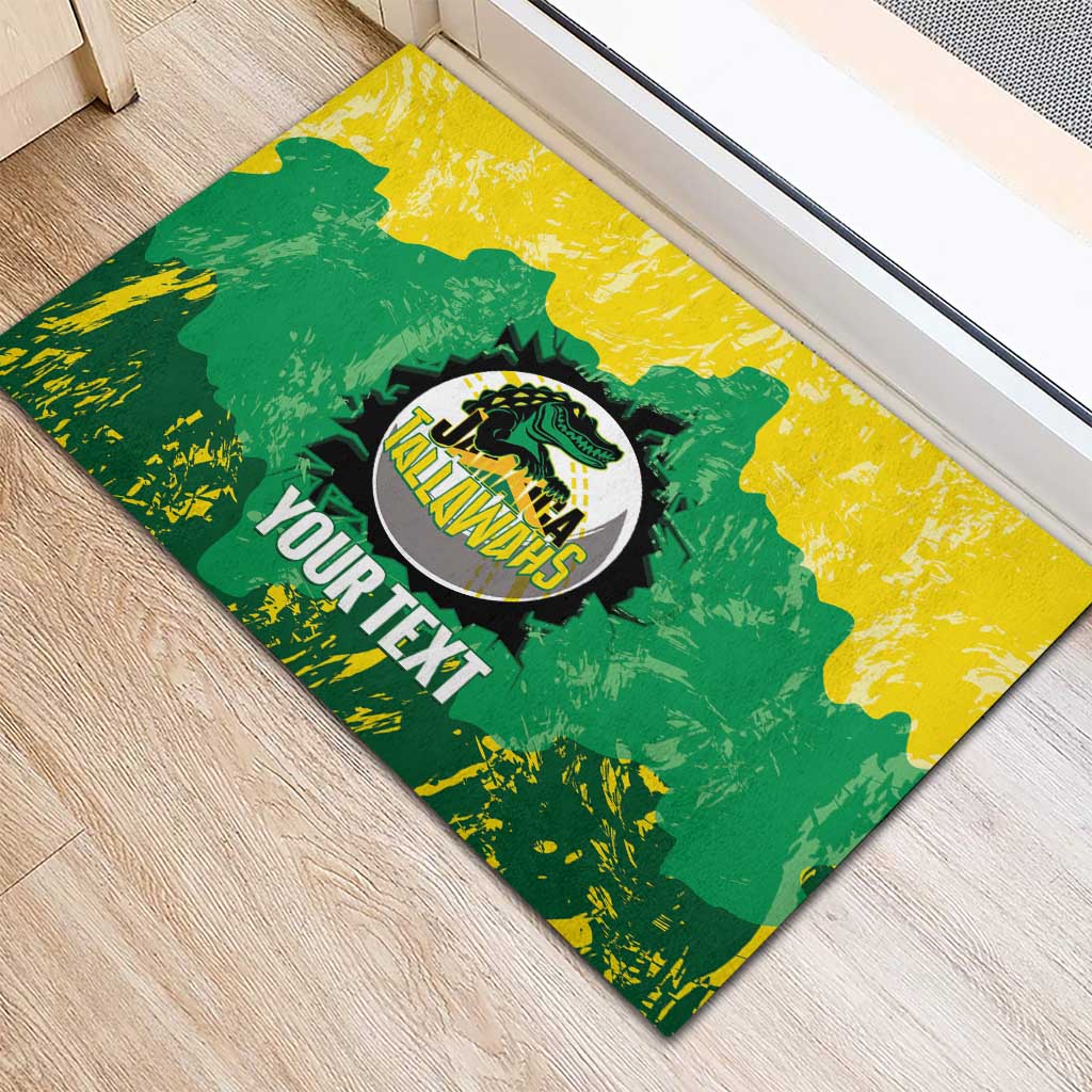 Custom Afro Jamaica Cricket Rubber Doormat Go Champions Tallawahs Grunge Style