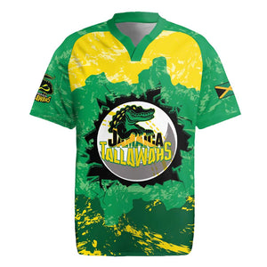 Custom Afro Jamaica Cricket Rugby Jersey Go Champions Tallawahs Grunge Style