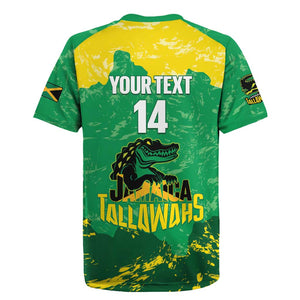 Custom Afro Jamaica Cricket Rugby Jersey Go Champions Tallawahs Grunge Style
