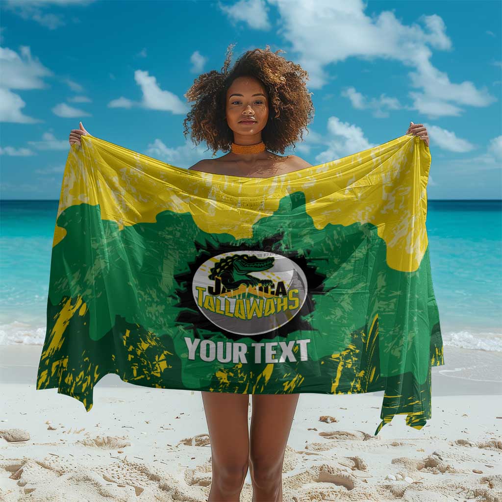 Custom Afro Jamaica Cricket Sarong Go Champions Tallawahs Grunge Style