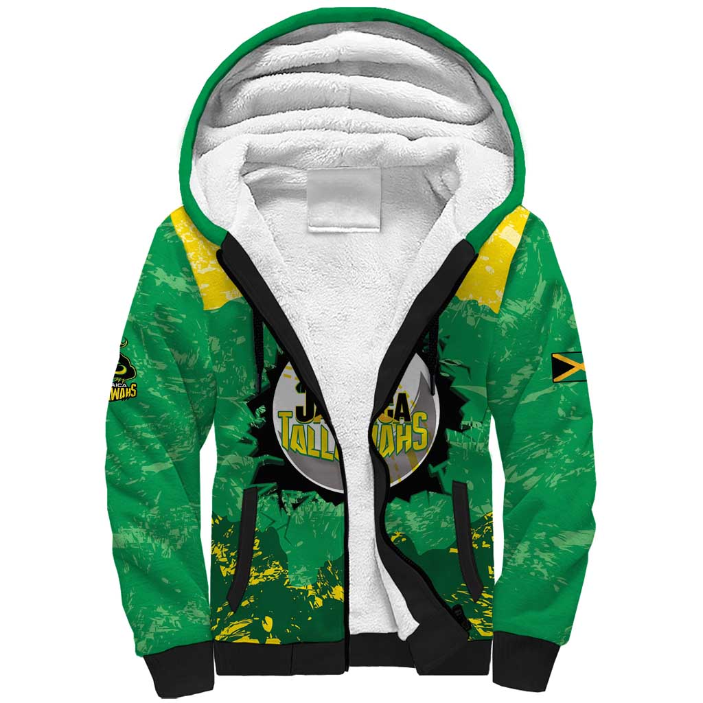 Custom Afro Jamaica Cricket Sherpa Hoodie Go Champions Tallawahs Grunge Style