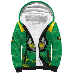 Custom Afro Jamaica Cricket Sherpa Hoodie Go Champions Tallawahs Grunge Style