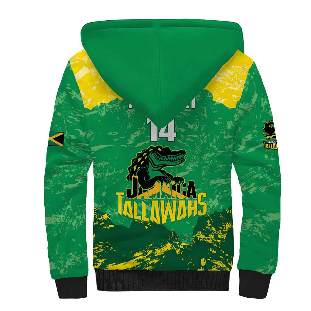 Custom Afro Jamaica Cricket Sherpa Hoodie Go Champions Tallawahs Grunge Style