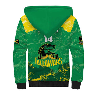 Custom Afro Jamaica Cricket Sherpa Hoodie Go Champions Tallawahs Grunge Style