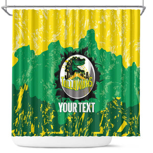 Custom Afro Jamaica Cricket Shower Curtain Go Champions Tallawahs Grunge Style