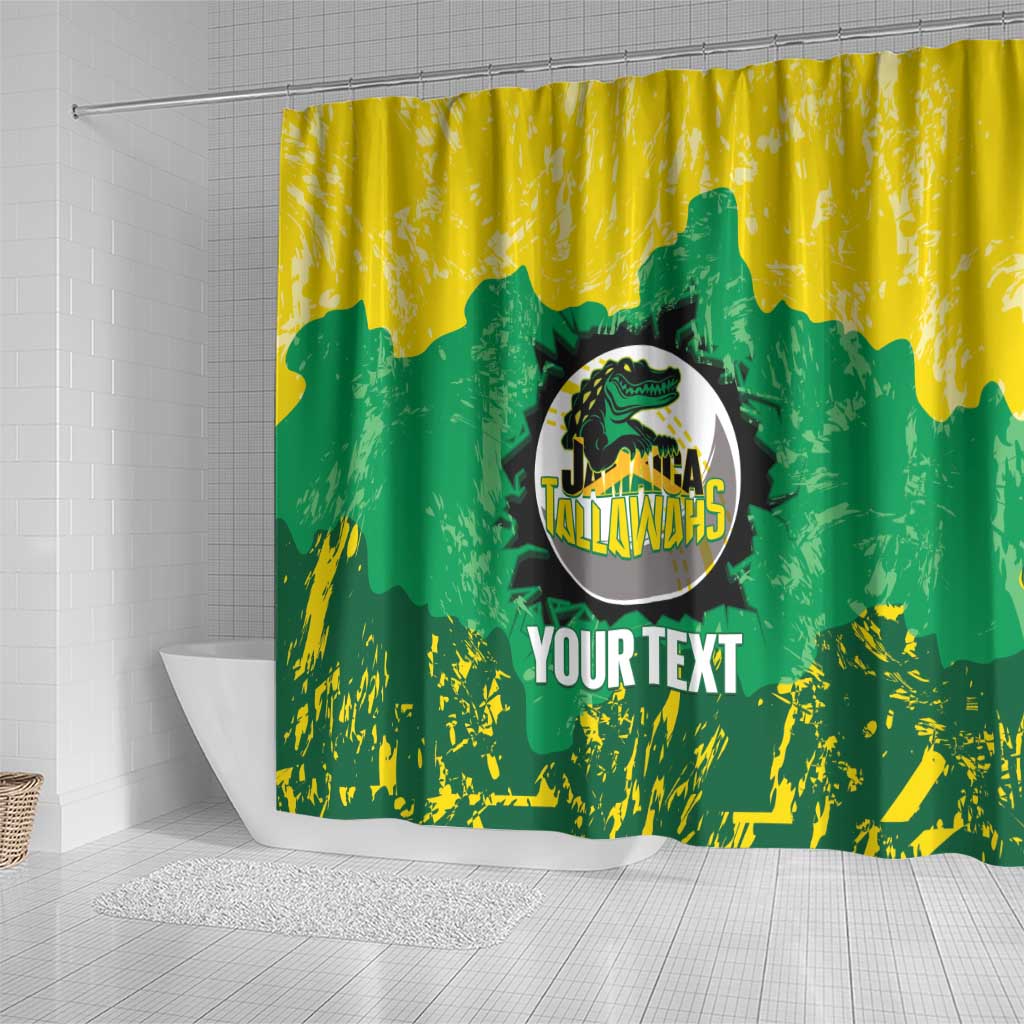 Custom Afro Jamaica Cricket Shower Curtain Go Champions Tallawahs Grunge Style
