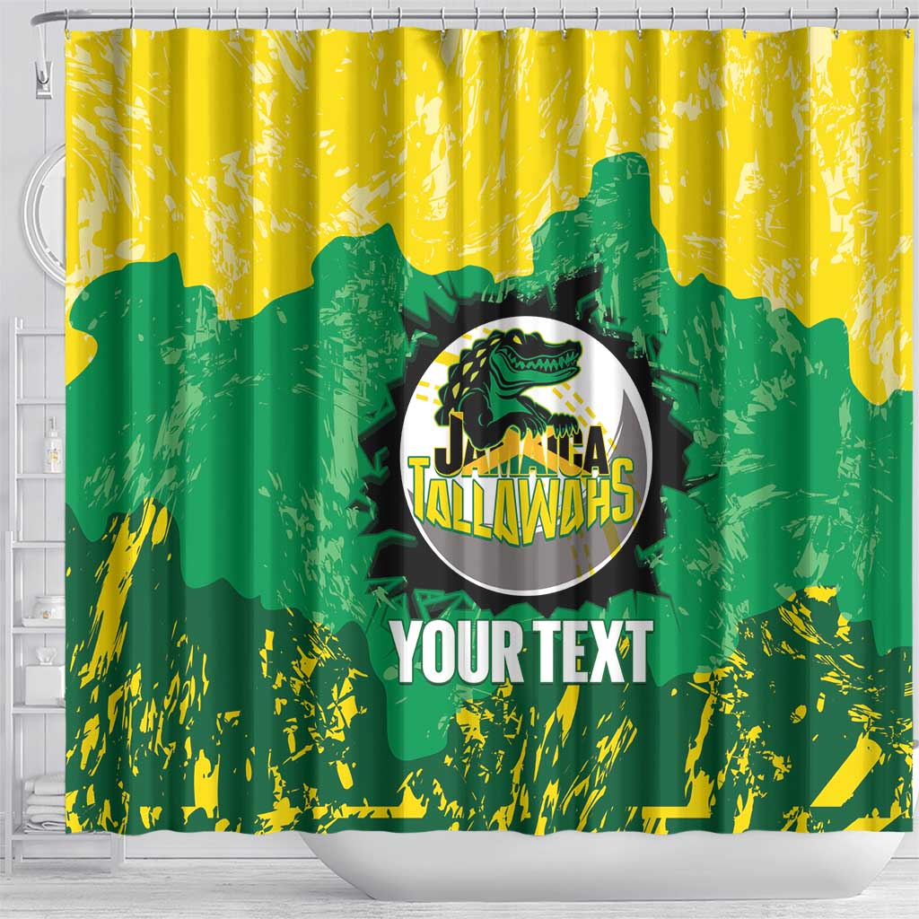 Custom Afro Jamaica Cricket Shower Curtain Go Champions Tallawahs Grunge Style