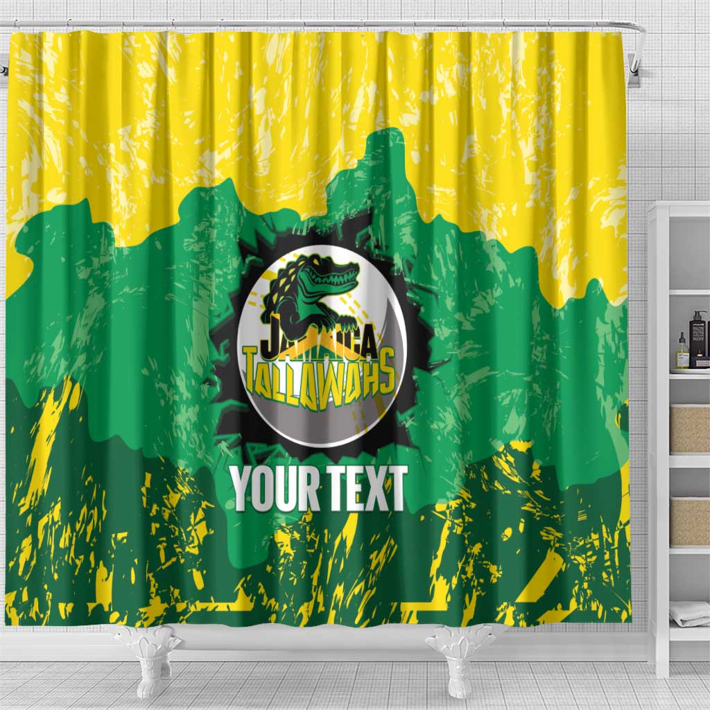 Custom Afro Jamaica Cricket Shower Curtain Go Champions Tallawahs Grunge Style