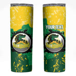 Custom Afro Jamaica Cricket Skinny Tumbler Go Champions Tallawahs Grunge Style
