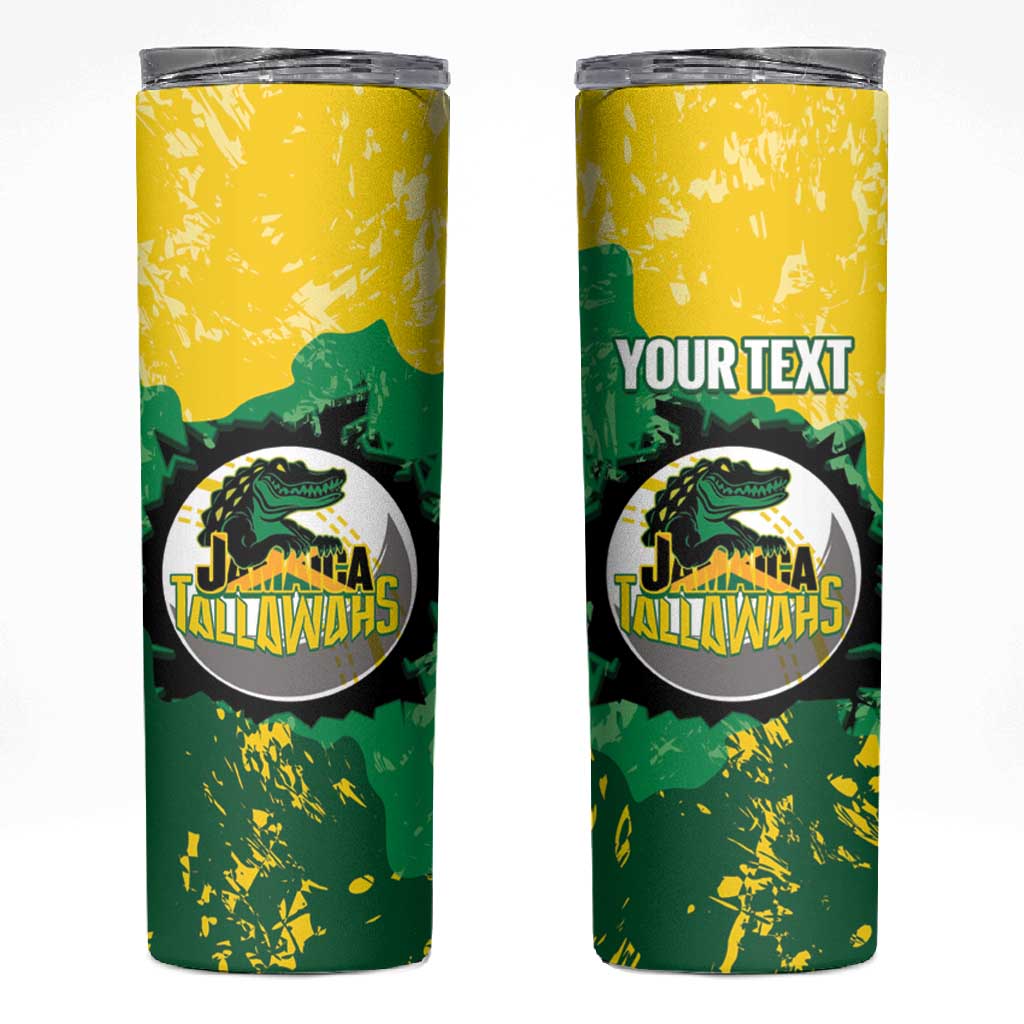 Custom Afro Jamaica Cricket Skinny Tumbler Go Champions Tallawahs Grunge Style