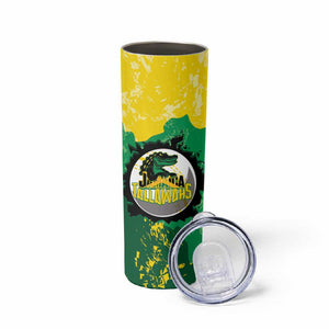 Custom Afro Jamaica Cricket Skinny Tumbler Go Champions Tallawahs Grunge Style